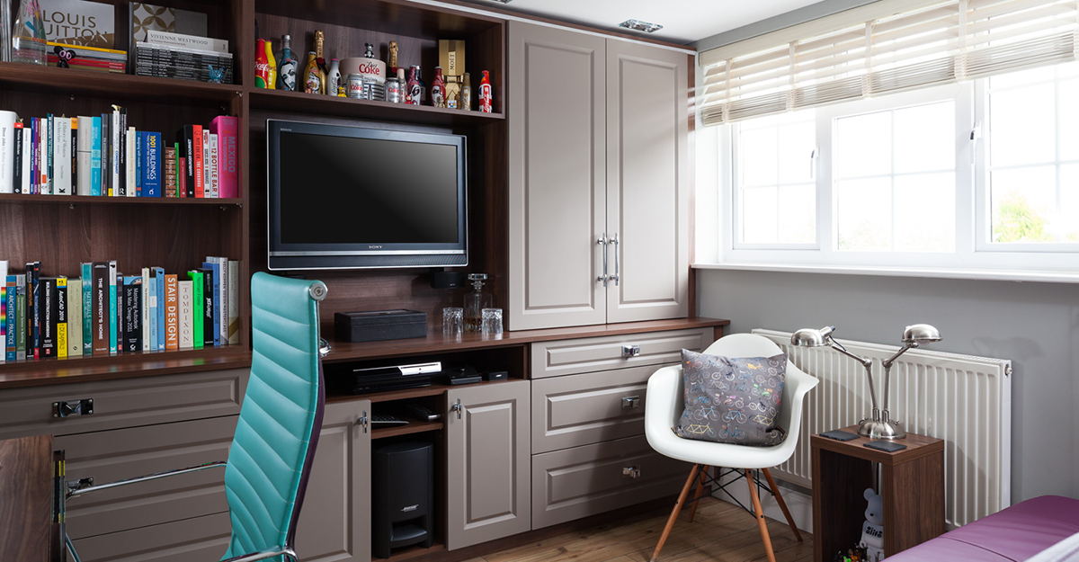bespoke matt havana and tobacco walnut study